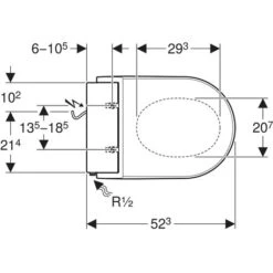 Geberit Abattant WC AquaClean Tuma Comfort Blanc Alpin Frein De Chute -Bain Salle Produit Magasin abattant aquaclean tuma comfort 146270111 blanc alpin fermeture ralentie 1