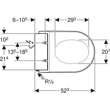 Geberit Abattant WC AquaClean Tuma Comfort Noir/verre Frein De Chute 5 Geberit Abattant WC AquaClean Tuma Comfort Noir/verre Frein De Chute – Image 3
