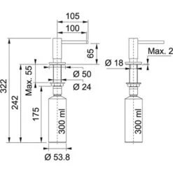 Franke Distributeur De Savon Active 542999 Nickel Brossé