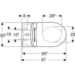 Geberit WC à Poser Renova Comfort Sans Bride 3/6 Litres -Bain Salle Produit Magasin arum rimfree 08322300000201 fermeture standard 2