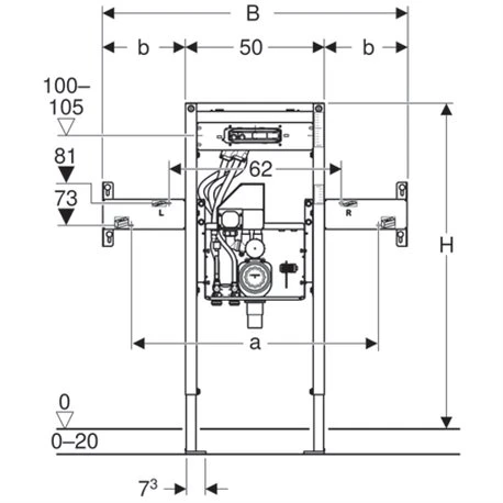 Bâti-support Duofix Lavabo 80 Cm Pour Robinetterie Murale Et Lavabo Geberit ONE, Hauteur Partielle 4 Bâti-support Duofix Lavabo 80 Cm Pour Robinetterie Murale Et Lavabo Geberit ONE, Hauteur Partielle – Image 2