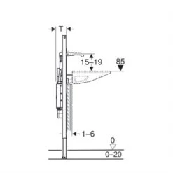 Bâti-support Duofix Lavabo 80 Cm Pour Robinetterie Murale Et Lavabo Geberit ONE, Hauteur Partielle