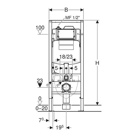 Geberit Bâti-support Duofix WC 120 Cm Avec Réservoir à Encastrer 1 Alimentation D'eau HS30 5 Geberit Bâti-support Duofix WC 120 Cm Avec Réservoir à Encastrer 1 Alimentation D'eau HS30 – Image 3