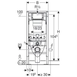 Geberit Bâti-support Duofix WC Suspendu Bâti-support WC Suspendu 112 Cm Avec Plaque De Déclenchement Sigma01 Et WC Renova