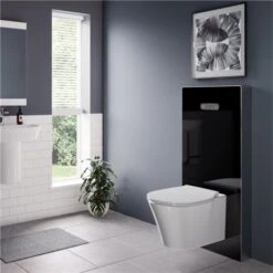 Bâti-support Prosys Neox Noir Et Pneumatique, Réservoir 80 Mm -Bain Salle Produit Magasin bati support prosys neox r0144a6 noir et pneumatique h 120 cm reservoir 80 mm 4