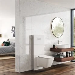 Bâti-support Prosys Neox Blanc Et Pneumatique, Réservoir 80 Mm -Bain Salle Produit Magasin bati support prosys neox r0144ac blanc et pneumatique h 120 cm reservoir 80 mm 2