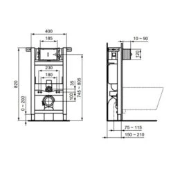 Bâti-support Prosys Mural Et Mécanique, Réservoir 150 Mm -Bain Salle Produit Magasin bati support prosys r009067 mural et mecanique h 82 cm reservoir 150 mm 2