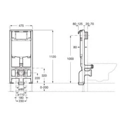 Roca Bâti-support WC Duplo One Mural -Bain Salle Produit Magasin bati support wc duplo one a890070020 mural 1