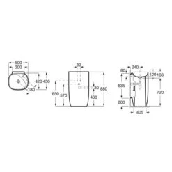Roca Lavabo Beyond Totem 50x45x88 Cm Blanc Mat -Bain Salle Produit Magasin beyond lavabo a3270b0620 500 x 450 x 880 1 trou perce a droite blanc mat 2