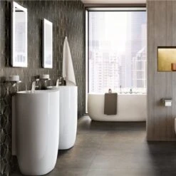 Roca Lavabo Beyond Totem 50x45x88 Cm Blanc Mat -Bain Salle Produit Magasin beyond lavabo a3270b0620 500 x 450 x 880 1 trou perce a droite blanc mat 5