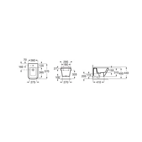 Roca Bidet Suspendu Dama Blanc, 36x57x31 Cm, 1 Trou Percé 4 Roca Bidet Suspendu Dama Blanc, 36x57x31 Cm, 1 Trou Percé – Image 2