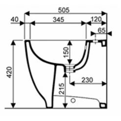 Geberit Bidet Sur Pied Acanto 42,5x35x51 Cm -Bain Salle Produit Magasin bidet sur pied acanto 500603015 2