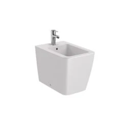 Roca Bidet Sur Pied Inspira Square Perle, 37x56x40 Cm, 1 Trou Percé, 2 Trous Pré-percés