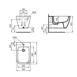 Ideal Standard Bidet Suspendu I.Life B 54x35,5 Cm Blanc -Bain Salle Produit Magasin bidet suspendu ilife b 54x355 cm blanc 5