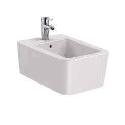 Roca Bidet Suspendu Inspira Square Perle, 23x37x56 Cm, 1 Trou Percé, 2 Trous Préperçés