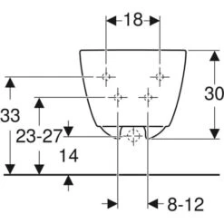 Geberit Bidet Suspendu ICon Caréné 35,5x30x53 Cm