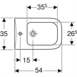 Geberit Bidet Suspendu Renova Plan Dégagement Au Sol 7 Cm 34x35x54 Cm -Bain Salle Produit Magasin bidet suspendu prima style 00295300000 cuvette 596x410x355 mm 4