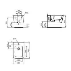 Ideal Standard Bidet Suspendu Blend Cube 56x36 Cm Blanc Brillant -Bain Salle Produit Magasin bidet suspendu t368701 blend cube 56x36 cm blanc brillant 5
