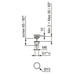 Ideal Standard Bonde à écoulement Libre Noir Brillant