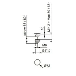 Ideal Standard Bonde à écoulement Libre Noir Mat