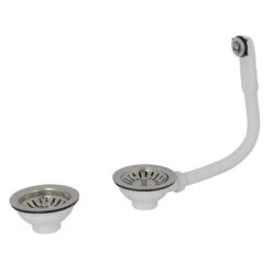 Bonde Et Vidage évier Inox 90 Mm 0204168 Vidage à Panier, Sans Prise Mache à Laver, Panier Manuel