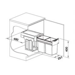 Blanco Poubelle Sous évier Botton II 30/2, 2 Bacs 15 + 15 Litres -Bain Salle Produit Magasin botton ii 30 2 526376 2 bacs 15 15 litres 2