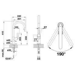 Blanco Mitigeur Cuisine Carena-S Vario 526172 Noir -Bain Salle Produit Magasin carena s vario 526172 noir 2