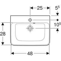 Geberit Lave-mains Renova Plan 50 Cm Avec Trop-plein -Bain Salle Produit Magasin city 00170200000 avec trop plein diametre de 37 cm 2