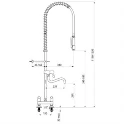 Combiné De Prélavage 2 Trous Avec Mélangeur Douchette à Diffuseur Antitartre Avec Robinet De Puisage 5633 -Bain Salle Produit Magasin combine de prelavage 2 trous avec melangeur 5633 douchette a diffuseur antitartre avec robinet de puisage 1