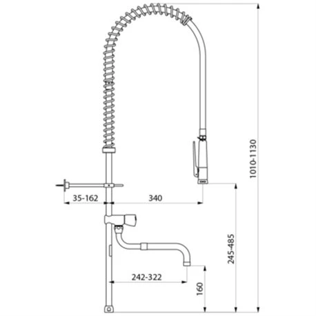 Combiné De Prélavage Douchette à Diffuseur Antitartre Avec Colonne Longue Et Bec Tube 433220 4 Combiné De Prélavage Douchette à Diffuseur Antitartre Avec Colonne Longue Et Bec Tube 433220 – Image 2