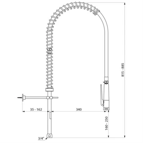 Combiné De Prélavage Douchette à Diffuseur Antitartre Avec Colonne Courte Sans Bec 433620 4 Combiné De Prélavage Douchette à Diffuseur Antitartre Avec Colonne Courte Sans Bec 433620 – Image 2
