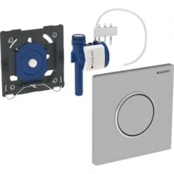 Geberit Plaque WC Commande Urinoir Type 10 Plaque Et Touche Noire Anneau Chromé Brillant