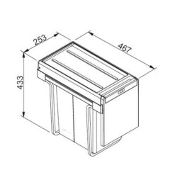 Franke Poubelle Sous évier Cube 30, 2 Bacs 15 + 15 Litres 015672 -Bain Salle Produit Magasin cube 30 015672 poubelle 15 15 litres 1