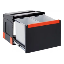 Franke Poubelle Sous évier Cube 50, 2 Bacs 18 + 14 Litres 038183
