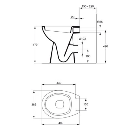 Cuvette WC à Poser Ulysse Avec Bride Sans Abattant 4 Cuvette WC à Poser Ulysse Avec Bride Sans Abattant – Image 2