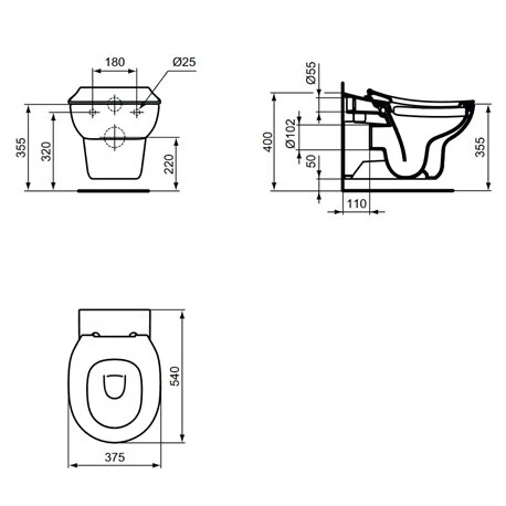 Cuvette WC Suspendu Contour 21 535x360x305 Mm Sans Bride 4 Cuvette WC Suspendu Contour 21 535x360x305 Mm Sans Bride – Image 2