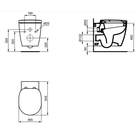 Cuvette WC Suspendu Sanis 545x365x370 Mm Avec Bride 6 Cuvette WC Suspendu Sanis 545x365x370 Mm Avec Bride – Image 4