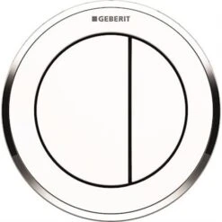 Geberit Plaque WC Type 10 Poussoir Pour Meuble Blanc Anneau Chromé Brillant