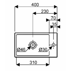 Geberit Lave-mains Diedro 40 Cm Cuve à Gauche -Bain Salle Produit Magasin diedro de 40 cm 00108120000 cuve a gauche trou perce a droite 1