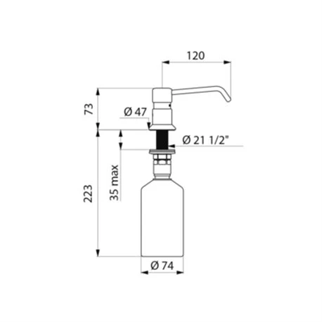 Distributeur De Savon Liquide 729512 0,5 Litre 4 Distributeur De Savon Liquide 729512 0,5 Litre – Image 2