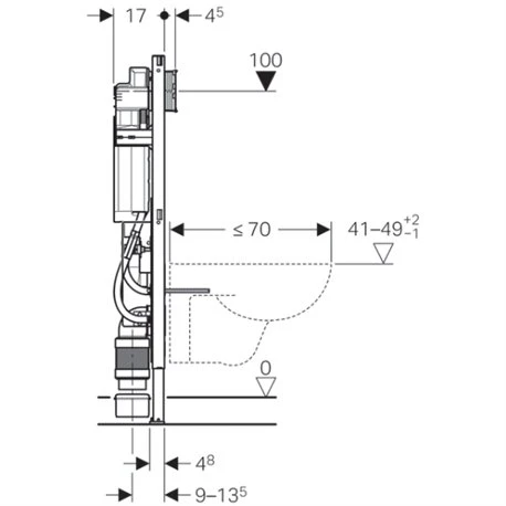 Geberit Bâti-support Duofix WC Suspendu Bâti-support WC Suspendu 112 Cm Adapté PMR, Hauteur Réglable, Pour Barres De Relevages 5 Geberit Bâti-support Duofix WC Suspendu Bâti-support WC Suspendu 112 Cm Adapté PMR, Hauteur Réglable, Pour Barres De Relevages – Image 3