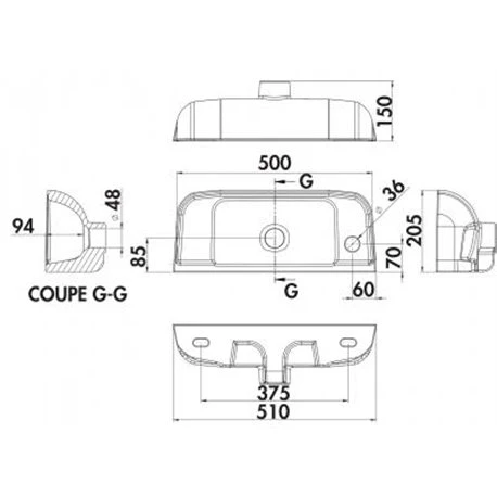 Lave-mains Edge 500 X 250 Mm Avec Trop-plein 4 Lave-mains Edge 500 X 250 Mm Avec Trop-plein – Image 2