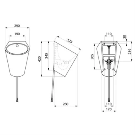 Urinoir Fino 135710 Alimentation Encastrée 5 Urinoir Fino 135710 Alimentation Encastrée – Image 3
