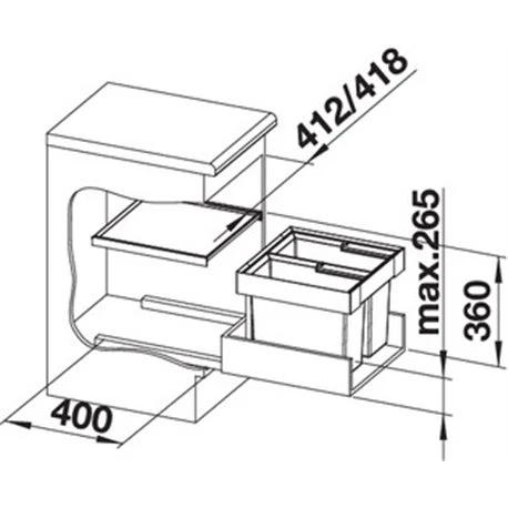Blanco Poubelle Sous évier Flexon II 45/2, 2 Bacs 16+16 Litres 4 Blanco Poubelle Sous évier Flexon II 45/2, 2 Bacs 16+16 Litres – Image 2