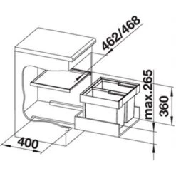 Blanco Poubelle Sous évier Flexon II 50/2, 2 Bacs 19+19 Litres -Bain Salle Produit Magasin flexon ii 50 2 521469 noir 2