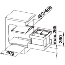 Blanco Poubelle Sous évier Flexon II 50/3, 3 Bacs 19+8+8 Litres 521470-DESTOCK -Bain Salle Produit Magasin flexon ii 50 3 521470 noir 7