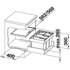 Blanco Poubelle Sous évier Flexon II 60/4, 4 Bacs 15+15+6+6 Litres -Bain Salle Produit Magasin flexon ii 60 4 521474 noir 2