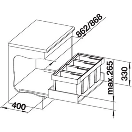 Blanco Poubelle Sous évier Flexon II Low 90/4, 4 Bacs 19+19+19+16 Litres 5 Blanco Poubelle Sous évier Flexon II Low 90/4, 4 Bacs 19+19+19+16 Litres – Image 3