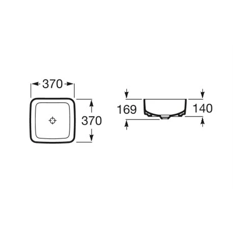 Roca Vasque Inspira Square 37x37 Cm Beige 4 Roca Vasque Inspira Square 37x37 Cm Beige – Image 2