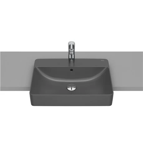 Roca Lavabo Inspira Square 55x42x12 Cm Onyx 3 Roca Lavabo Inspira Square 55x42x12 Cm Onyx